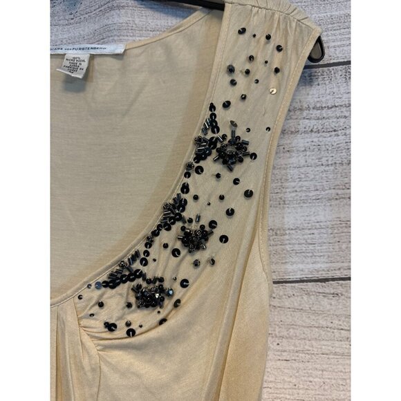 Diane Von Furstenberg Sleeveless Top W/Sequins Size S - Picture 3 of 5